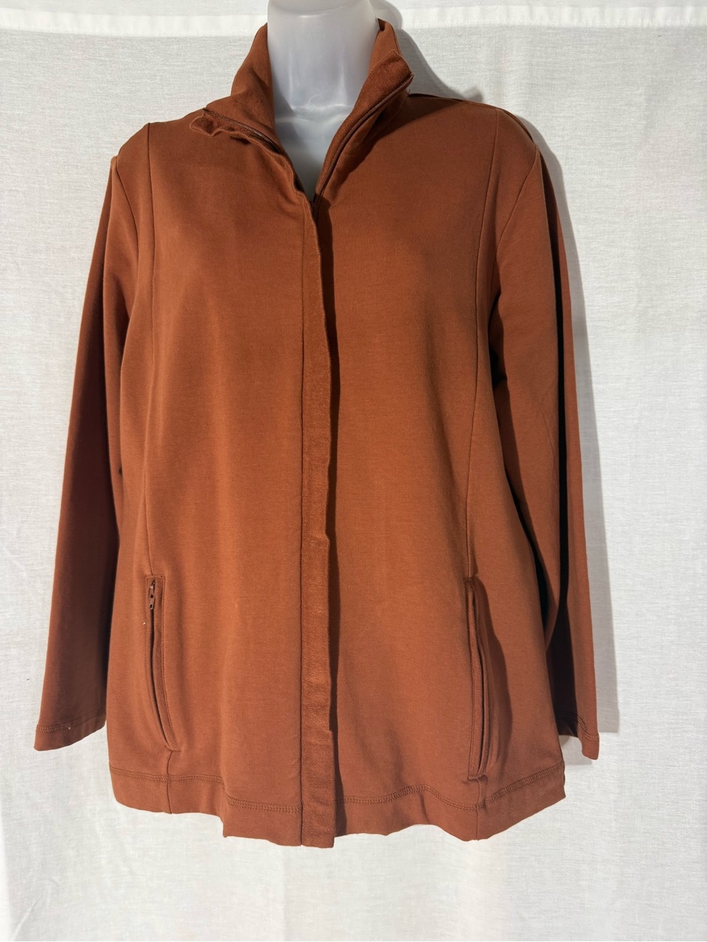 Chico's Burnt Orange Zip-Front Utility Jacket Size 1/Medium